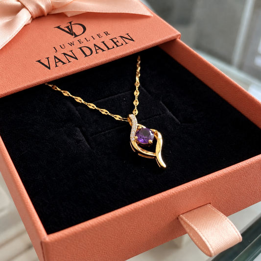 Amethist wervelketting Vespera | Goud