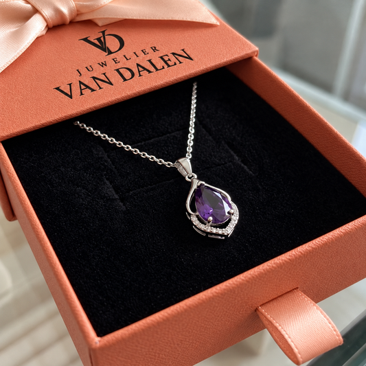 Halvemaanketting Alida | Witgoud