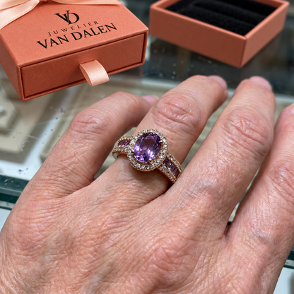 Paarse ring Aleida Lumina | Roségoud