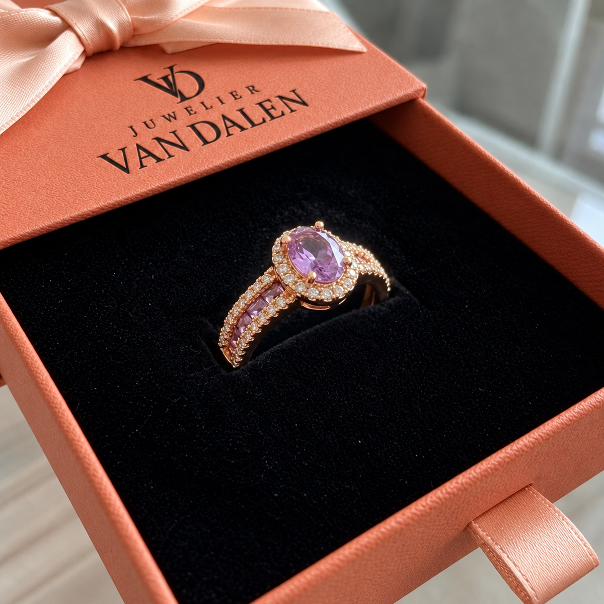 Paarse ring Aleida Lumina | Roségoud