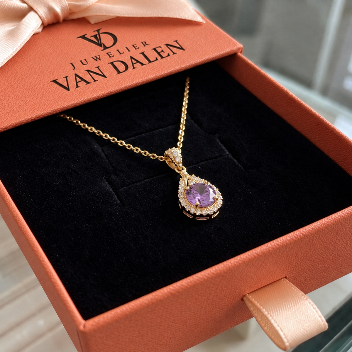 Ketting met halohanger Lavena | Goud