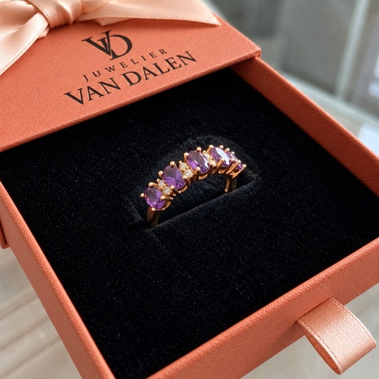 Paarse kroonring Annick | Roségoud