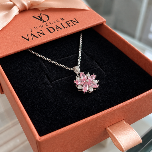 Kersenbloesemketting | Wit goud