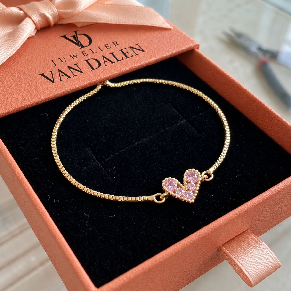 Roze liefdesarmband | Goud