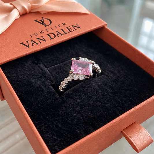 Roze saffier ring Top | Witgoud