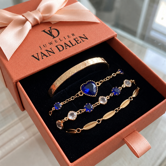 Armbandenset Aveline Noords Blauw | Goud