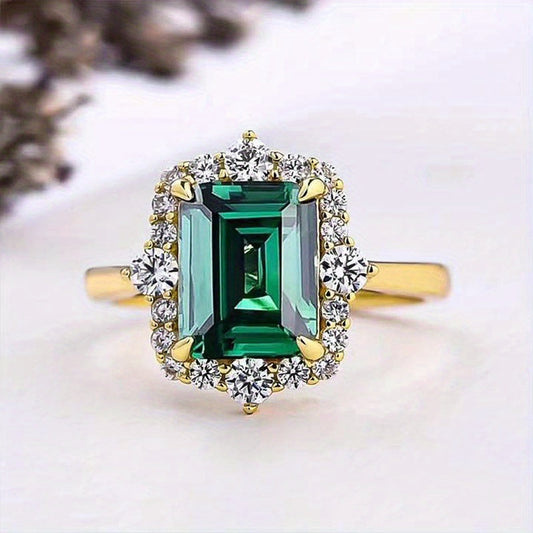 Smaragd ring Agaat Koningin in goud