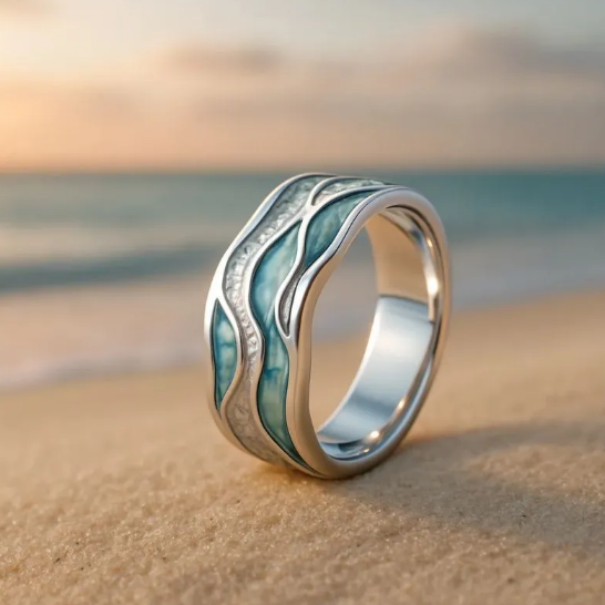 Ring Aura van de Golven in goud