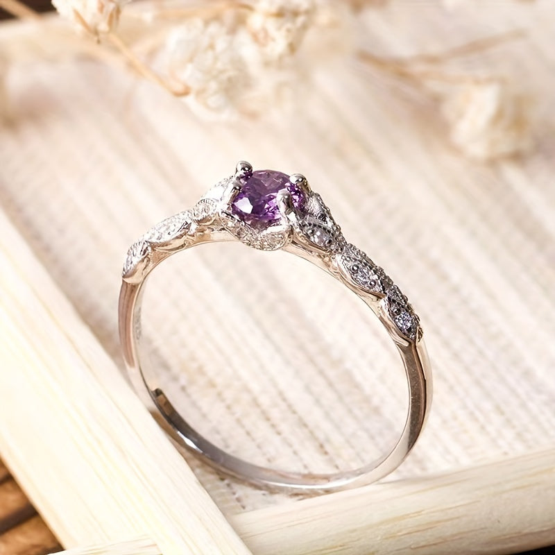 Ring Brigitte met amethist in goud