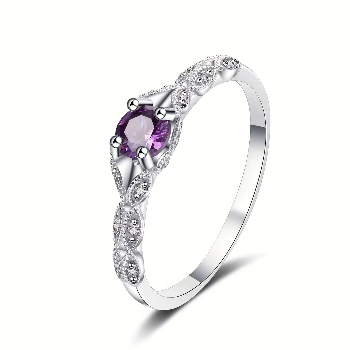 Ring Brigitte met amethist in goud
