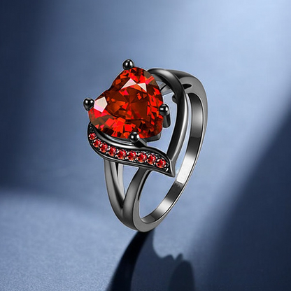 Ring Calindra Roze Doorn, zwarte afwerking in goud
