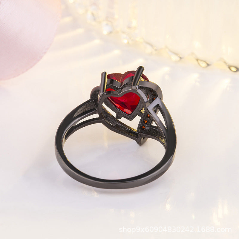 Ring Calindra Roze Doorn, zwarte afwerking in goud