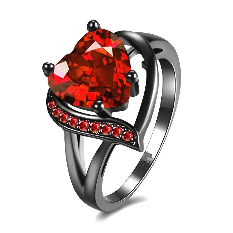 Ring Calindra Roze Doorn, zwarte afwerking in goud