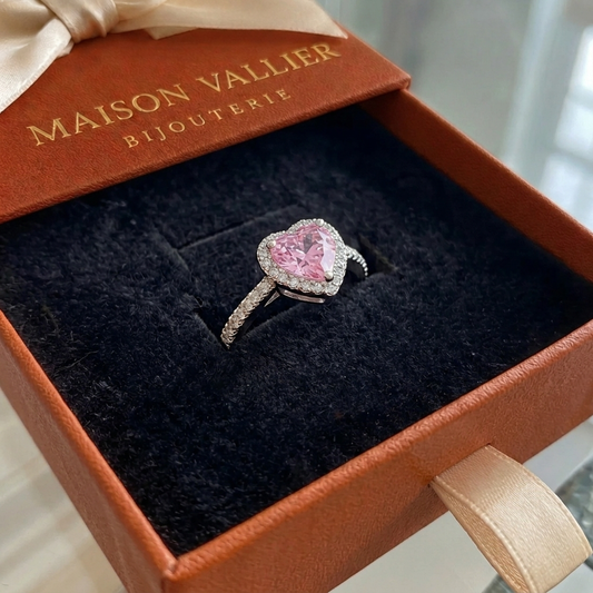 Hartring Roze Kus in wit goud