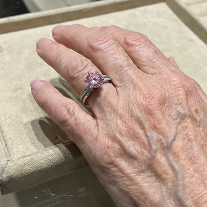 Roze ring Contour Luné in wit goud