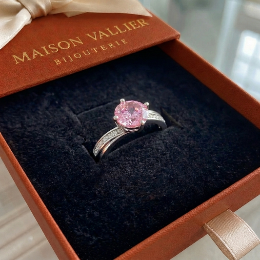 Roze ring Contour Luné in wit goud