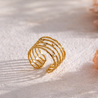 Stralende kroonring in goud