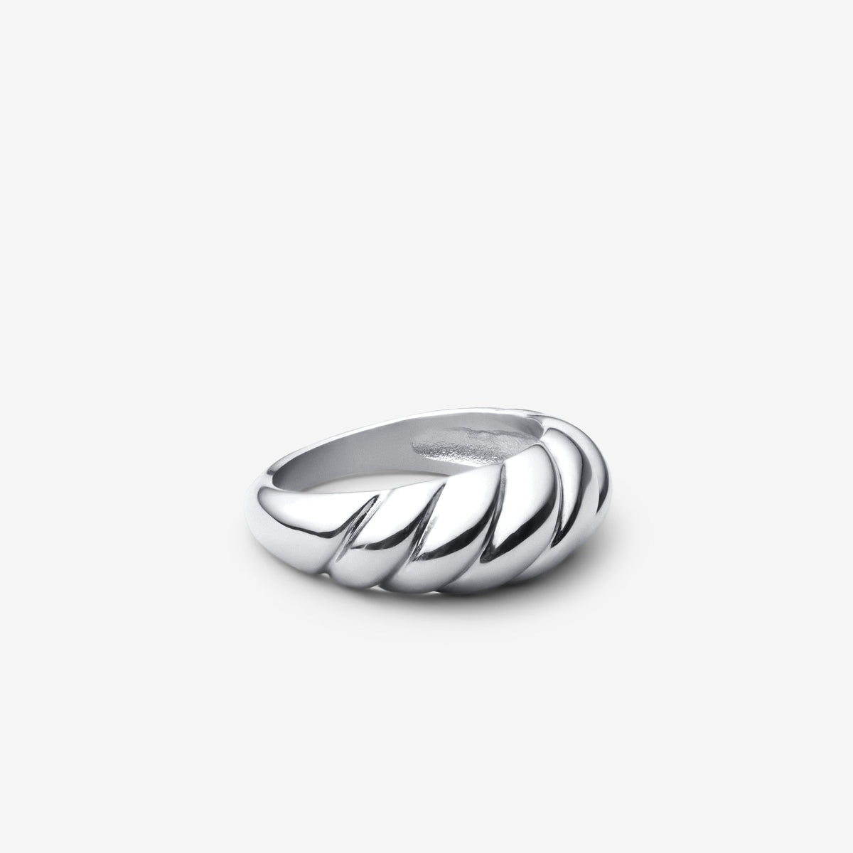 Halvemaanring in wit goud