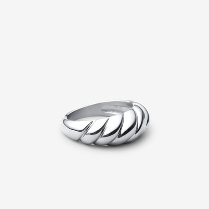Halvemaanring in wit goud