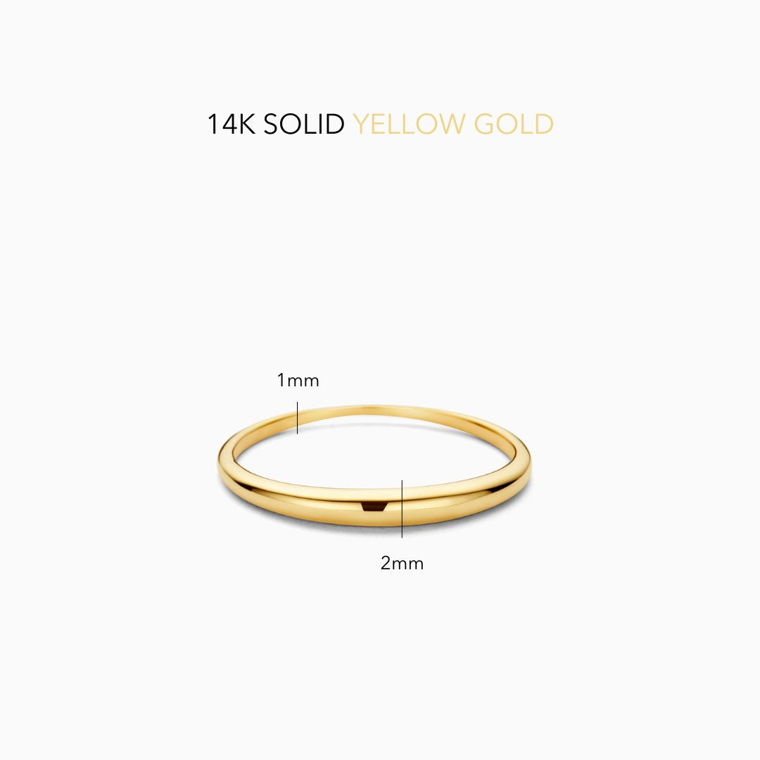 Slanke koepelring in goud