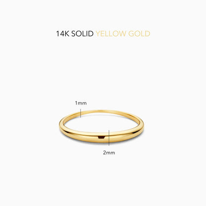 Slanke koepelring in goud