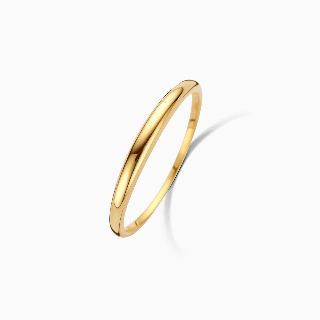 Slanke koepelring in goud