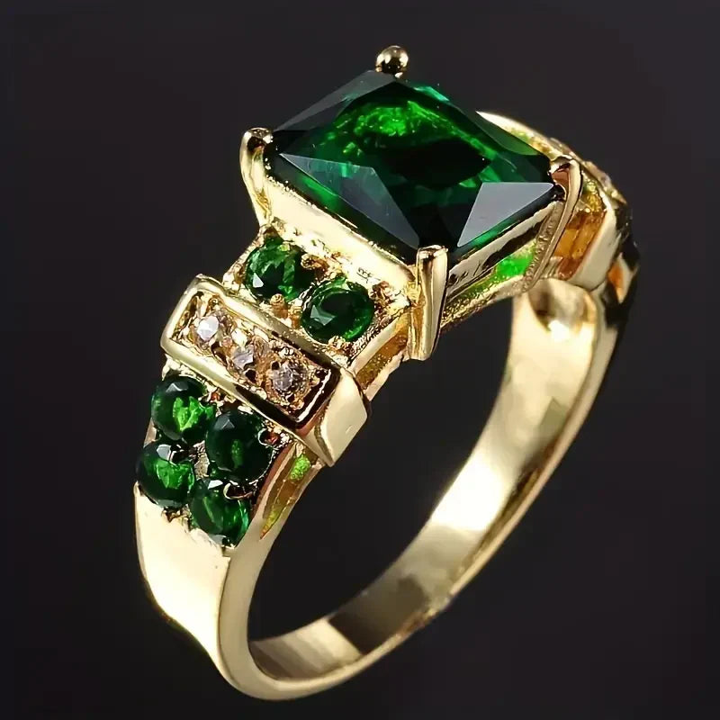 Exquise smaragdring in goud
