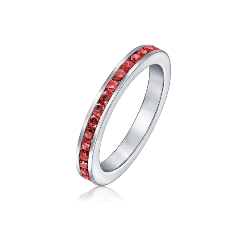 Robijn eternityring in wit goud