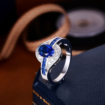 Saffier ring Flow in wit goud