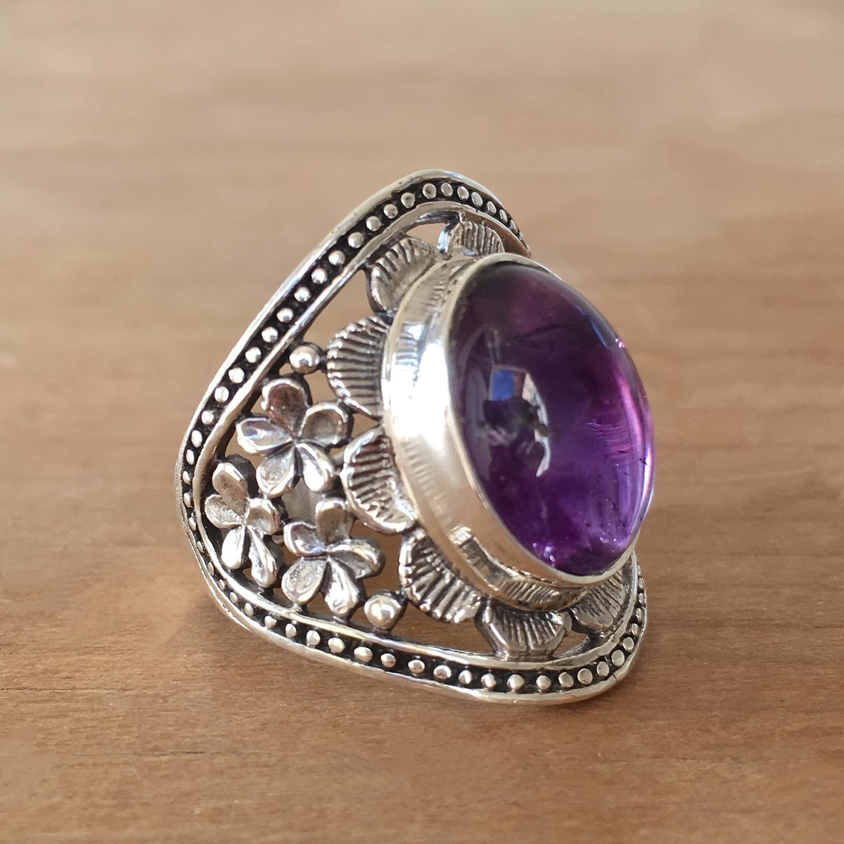 Ring Hyda met agaat en amethist in goud