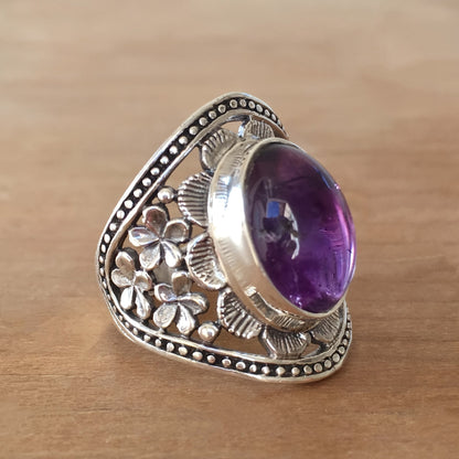 Ring Hyda met agaat en amethist in goud