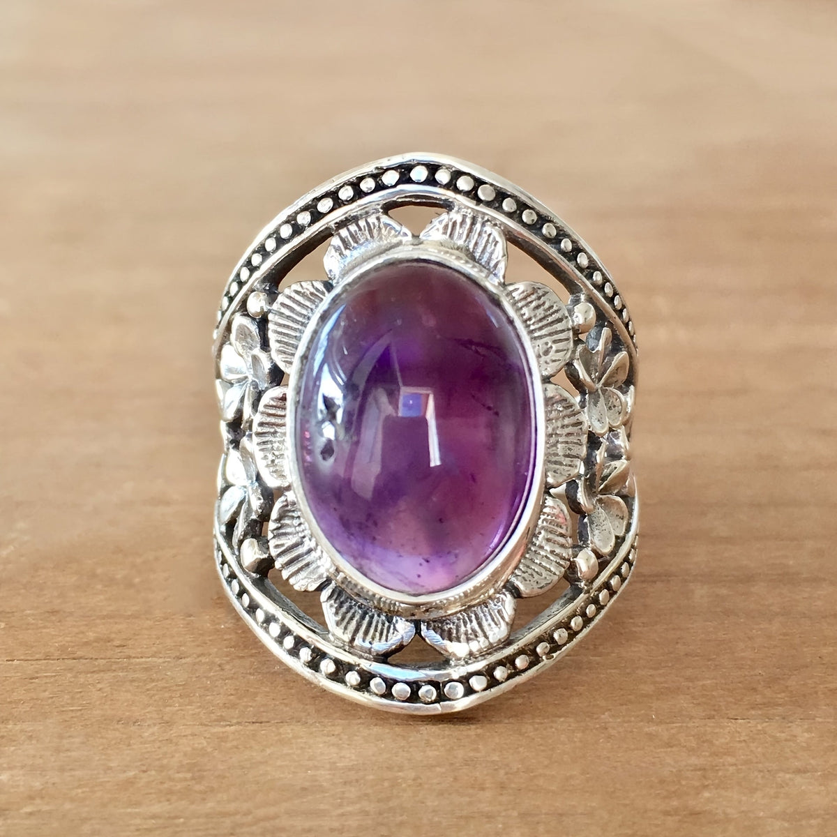Ring Hyda met agaat en amethist in goud
