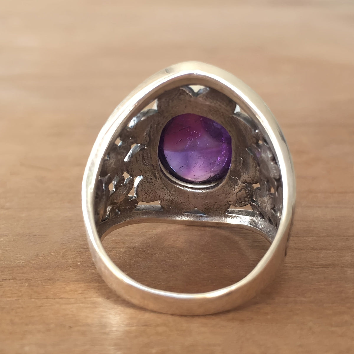 Ring Hyda met agaat en amethist in goud