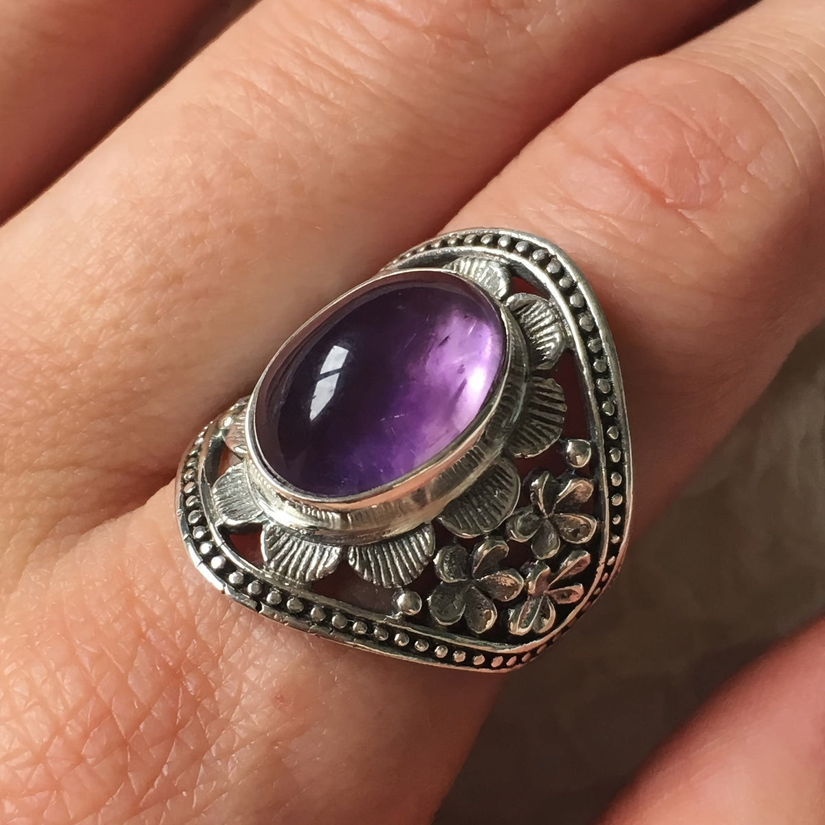 Ring Hyda met agaat en amethist in goud