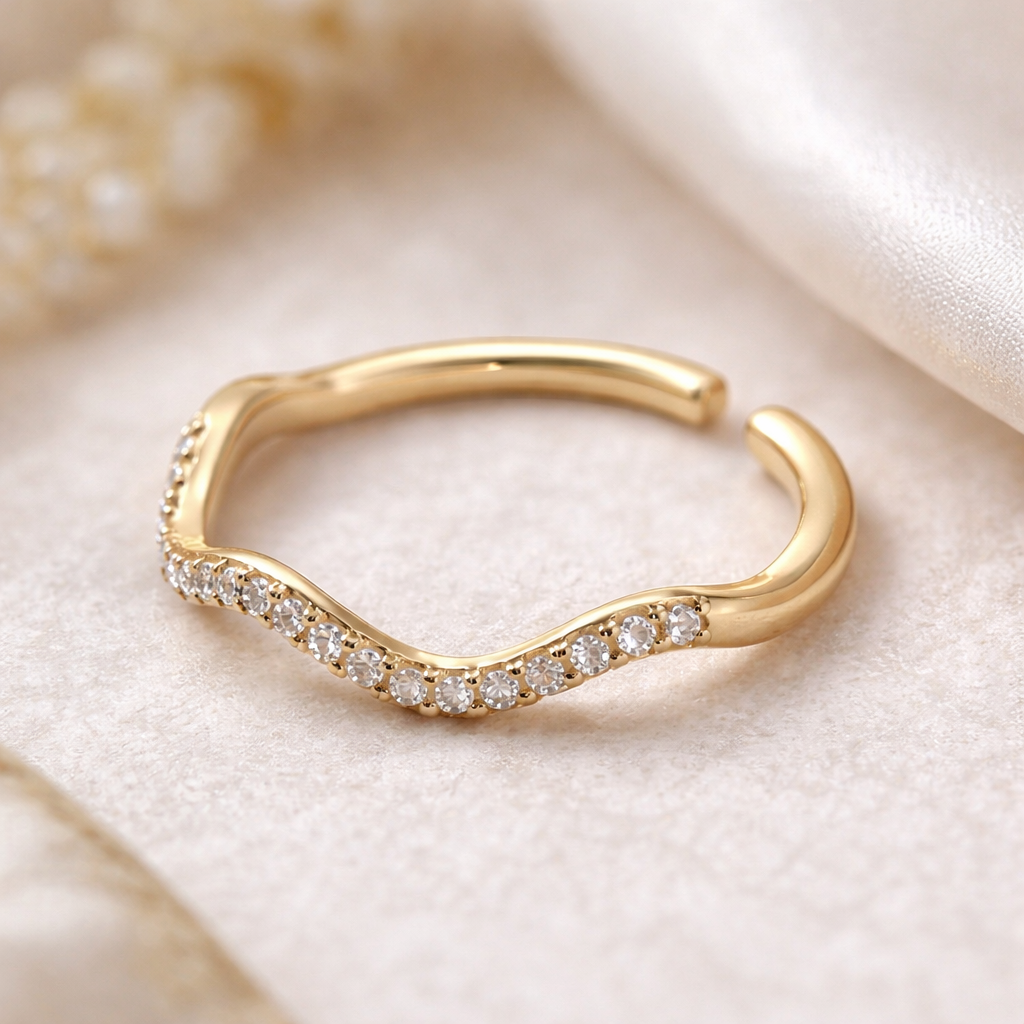 Golvende ring Katia in goud