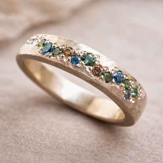 Veelkleurige vintage ring in goud