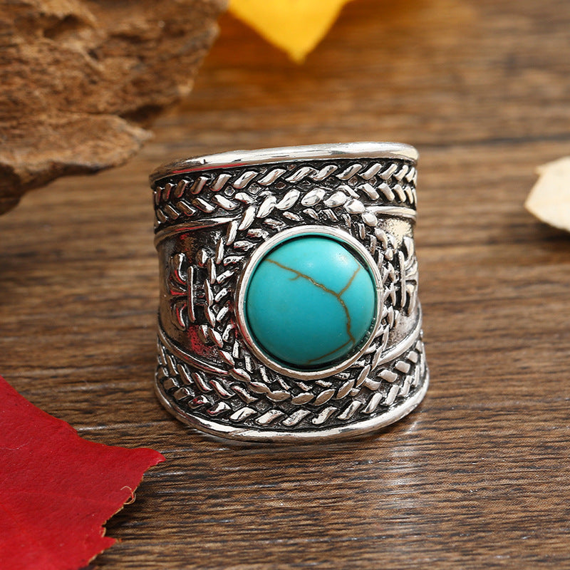 Open ring Ravik met steen in wit goud
