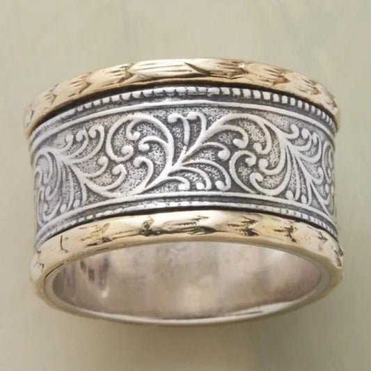 Retro ring in goud