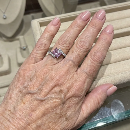 Roze saffier ring Sommet in wit goud