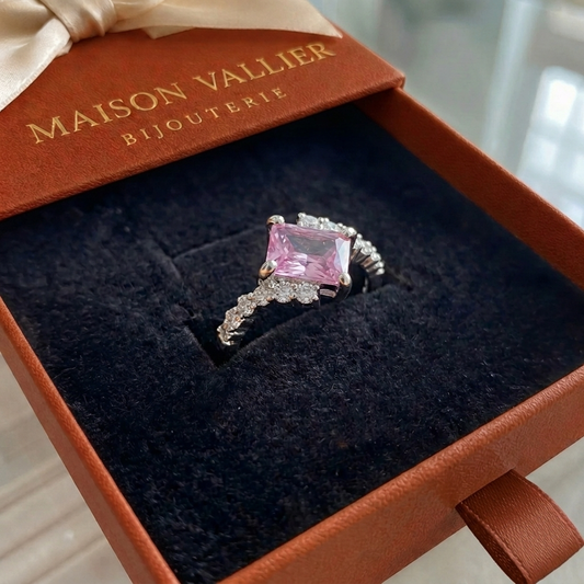 Roze saffier ring Sommet in wit goud