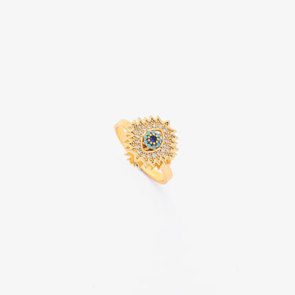 Zonnewervelring met saffier | Goud