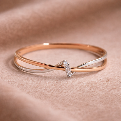 Gevlochten ring in roségoud