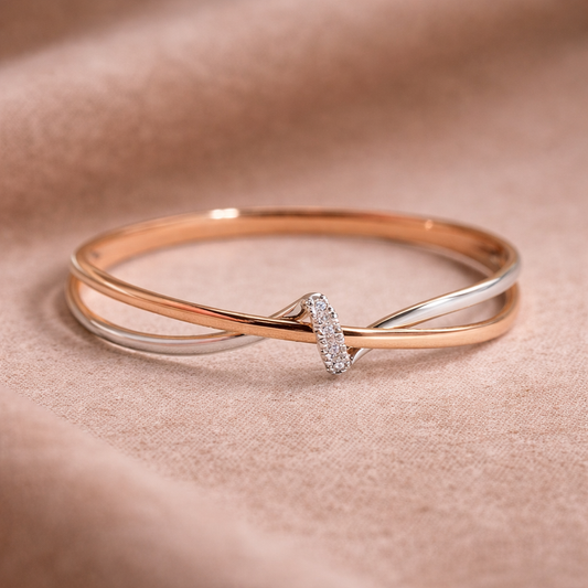 Gevlochten ring in roségoud
