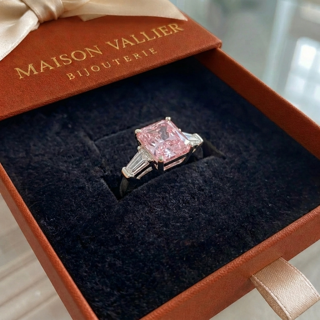 Roze ring Verve in wit goud