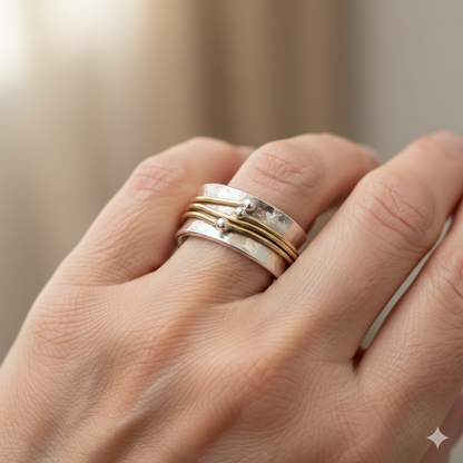 Tweekleurige vintage ring | Goud