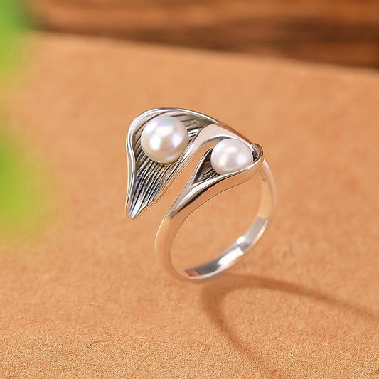 Vintage ring met madeliefjes in goud