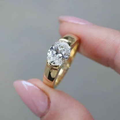 Vintage ring met steentjes in goud