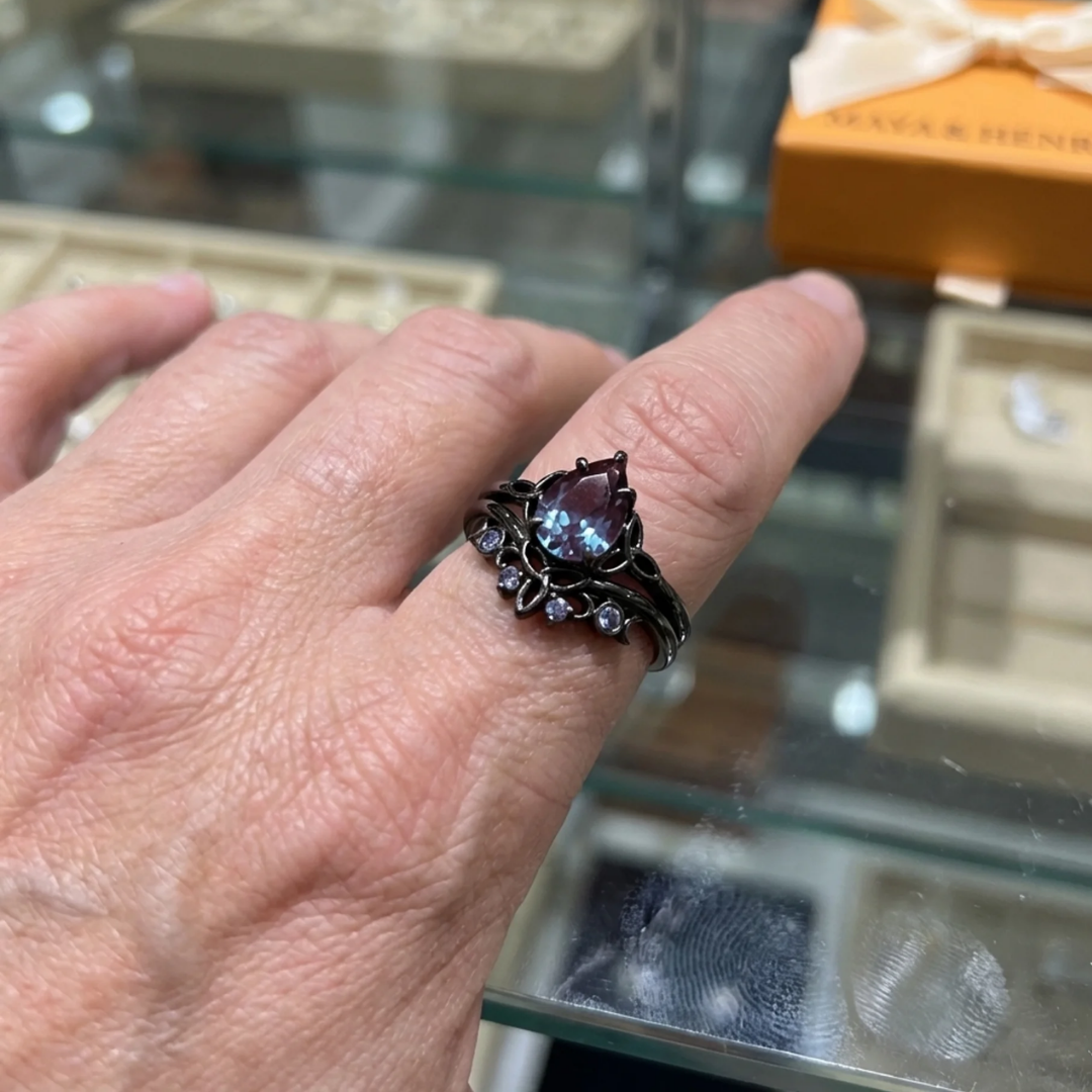 Ring met amethist | Witgoud