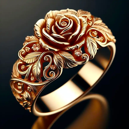 Bloemring in goud