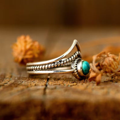 Ring met turquoise parels in goud